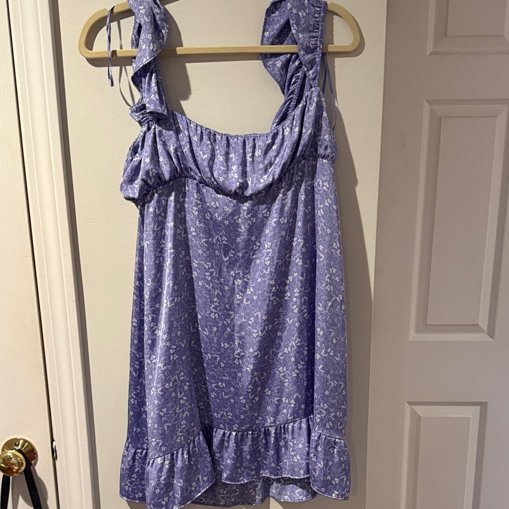 Zara Purple Floral Mini Dress